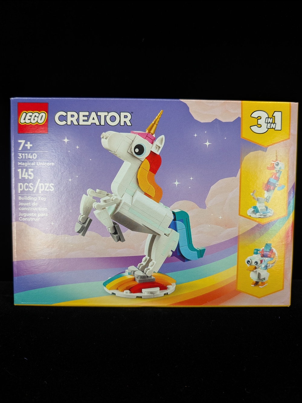 Lego Creator 31140 3 In 1 White & Rainbow Unicorn/Seahorse/Peacock Sealed - Picture 1 of 8